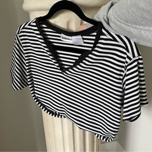 black & white striped tee